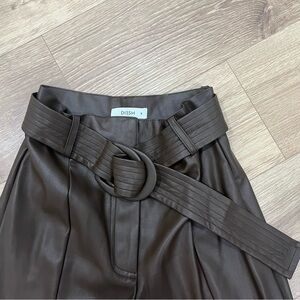 DISSH Chocolate Brown Leather Pants with Belt. (Aus size 6 = US size 0)
